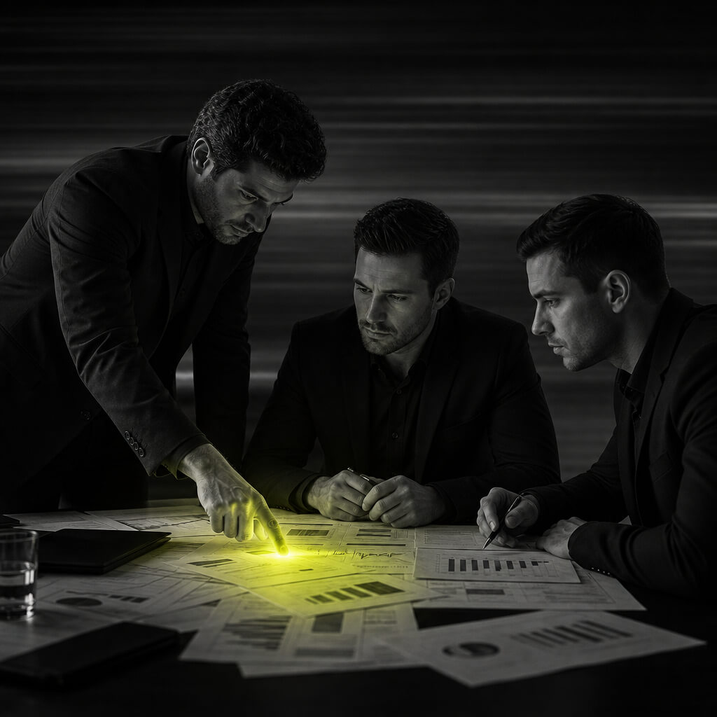 Dark cinematic scene representing Internal Tools & Platforms